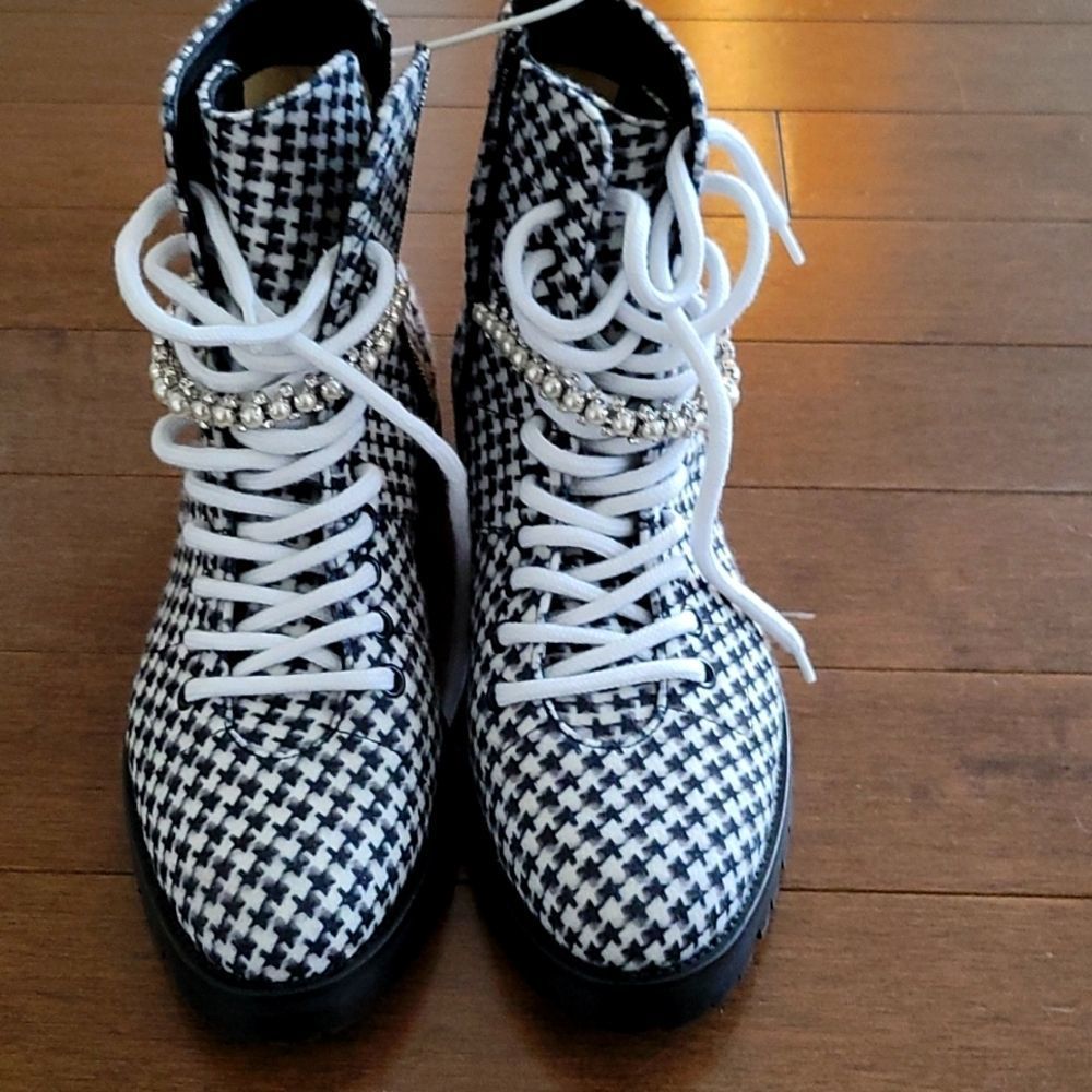 Cruz Embellished Houndstooth Boots In Multi Jimmy choo